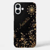 ブラック金ゴールド開花 Case-Mate iPhoneケース (裏面)