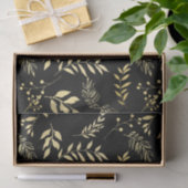 ブラック金ゴールド離れシックモノグラムレターズイニシャル 薄葉紙 (ギフト)