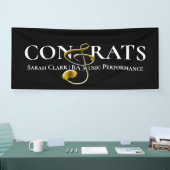 ブラック金ゴールド音楽卒業トレブルクレフ、 音符記号カスタマイズ 横断幕 (トレードショー)