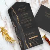 ブラック金ゴールド食のオプション結婚Dark's オールインワン招待状