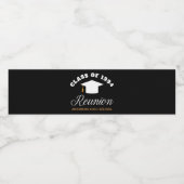 ブラック金ゴールド高校懇親会パーソナライズされたパーティー ペットボトルラベル (シングルラベル)