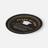 ブラック金ゴールド高校懇親会パーソナライズされたパーティー ペーパープレート (アングル)