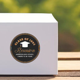 ブラック金ゴールド高校懇親会パーソナライズされたパーティー ラウンドシール