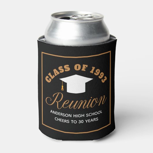 ブラック金ゴールド高校懇親会パーソナライズされたパーティー 缶クーラー (缶正面)