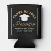 ブラック金ゴールド高校懇親会パーソナライズされたパーティー 缶クーラー (裏面)