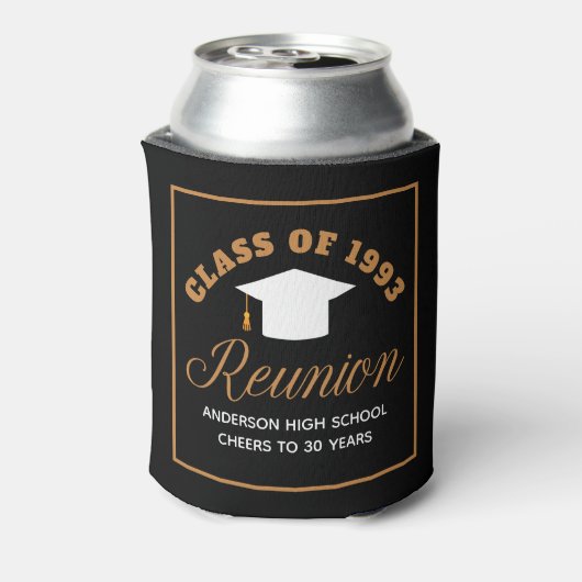 ブラック金ゴールド高校懇親会パーソナライズされたパーティー 缶クーラー (缶裏面)