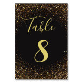 ブラック金ゴールド高級グリッターとスパーク結婚ルス テーブルナンバー (正面)