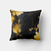 ブラック金ゴールド高級フローラ大理石製スワール クッション (裏面)