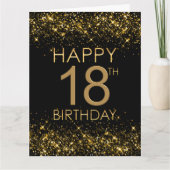 ブラック金ゴールド18誕生日カード カード (正面)