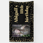 ブラック金ゴールド18th Birthday Party写真 横断幕 (縦)