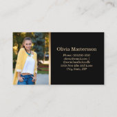 ブラック金ゴールド2写真研究科名刺写真 名刺 (裏面)