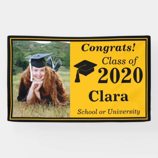 ブラック金ゴールド2024年卒業の写真教室 横断幕 (横)