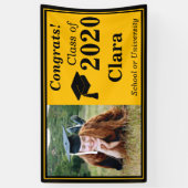 ブラック金ゴールド2024年卒業の写真教室 横断幕 (縦)