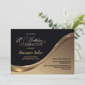 ブラック金ゴールド21歳の誕生日パーティの招待状 招待状 (スタンド正面)