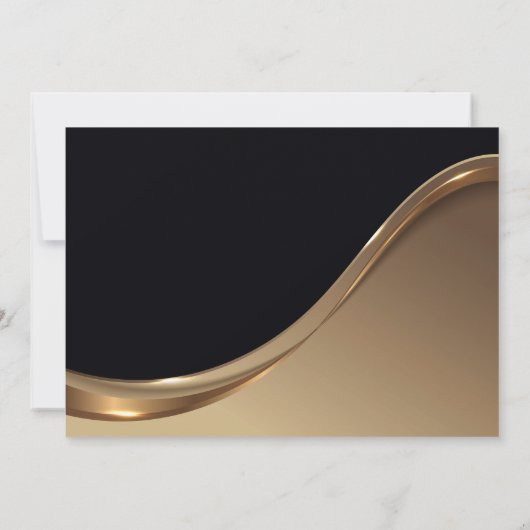 ブラック金ゴールド21歳の誕生日パーティの招待状 招待状 (裏面)