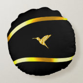 ブラック金ゴールド25結婚周年記念ギフトカップル ラウンドクッション (裏面)