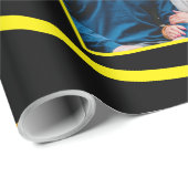 ブラック金ゴールド25結婚周年記念ギフトカップル ラッピングペーパー (ロールコーナー)