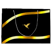 ブラック金ゴールド25結婚周年記念ギフト記念 ラージペーパーバッグ (裏面)