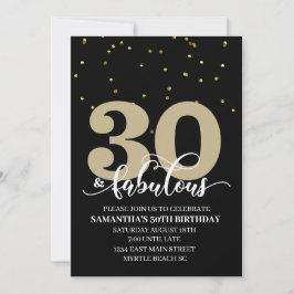 ブラック金ゴールド30と素晴らしい誕生日パーティー 招待状
