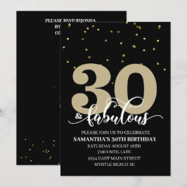 ブラック金ゴールド30と素晴らしい誕生日パーティー 招待状