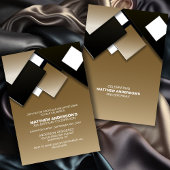 ブラック金ゴールド30thカクテルバースデーパーティー 招待状