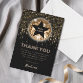 ブラック金ゴールド30th誕生日お祝い サンキューカード