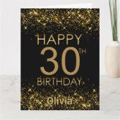 ブラック金ゴールド30th Birthday Card カード (正面)