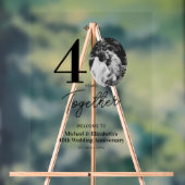 ブラック金ゴールド40周年結婚写真へようこそ アクリルサイン (ニュートラル)