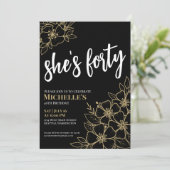 ブラック金ゴールド40th誕生日パーティー 招待状 (スタンド正面)
