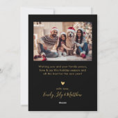 ブラック金ゴールド5フォトハッピーホリデーズクリスマス シーズンカード (裏面)