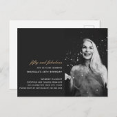 ブラック金ゴールド50と素晴らしいアールデコ写真50th ポストカード (正面/裏面)