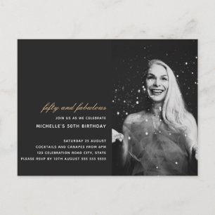 ブラック金ゴールド50と素晴らしいアールデコ写真50th ポストカード