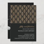 ブラック金ゴールド50と素晴らしいアールデコ写真50th 招待状 (正面/裏面)