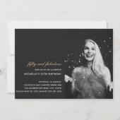 ブラック金ゴールド50と素晴らしいアールデコ写真50th 招待状 (正面)