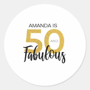 ブラック金ゴールド50と素晴らしい50誕生日 ラウンドシール