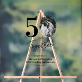 ブラック金ゴールド50周年結婚写真へようこそ アクリルサイン (ニュートラル)