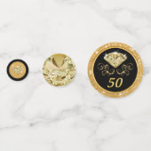 ブラック金ゴールド50周年表デコレーションアイディア コンフェッティ (裏面)