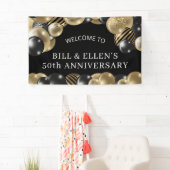 ブラック金ゴールド50周年記念へようこそ 横断幕 (インサイチュ)