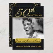ブラック金ゴールド50周年記念イベント写真招待状 招待状 (正面/裏面)