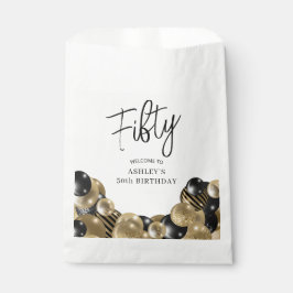 ブラック金ゴールド50誕生日 フェイバーバッグ