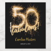 ブラック金ゴールド50 & still素晴らしい50th誕生日パーティー ワインラベル (シングルラベル)