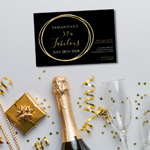 ブラック金ゴールド50thバースデーパーティー 招待状