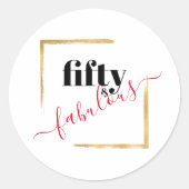 ブラック金ゴールド50th 50と素晴らしい誕生日 ラウンドシール (正面)