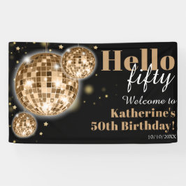 ブラック金ゴールド50th Birthday Party Welcome 横断幕