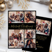 ブラック金ゴールド5 Photo Collage メリー Christmas シーズンカード