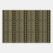 ブラック金ゴールド60とサッシー誕生日エレガント  ラッピングペーパーシート (正面2)