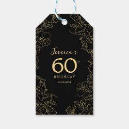 ブラック金ゴールド60誕生日 ギフトタグ