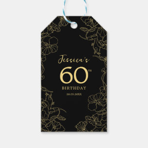 ブラック金ゴールド60誕生日 ギフトタグ