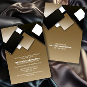 ブラック金ゴールド60thカクテルバースデーパーティー 招待状