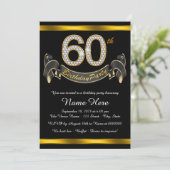 ブラック金ゴールド60thバースデーパーティー 招待状 (スタンド正面)